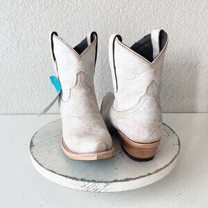 Lane EMMA JANE Womens Cowboy Bootie 8 White Western Cowgirl Short Ankle Boots